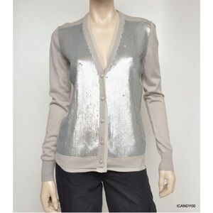 Jones New York‎ Gray Sequin Cardigan Sweater